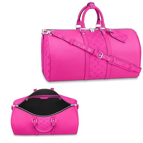 louis vuitton pink duffle bag